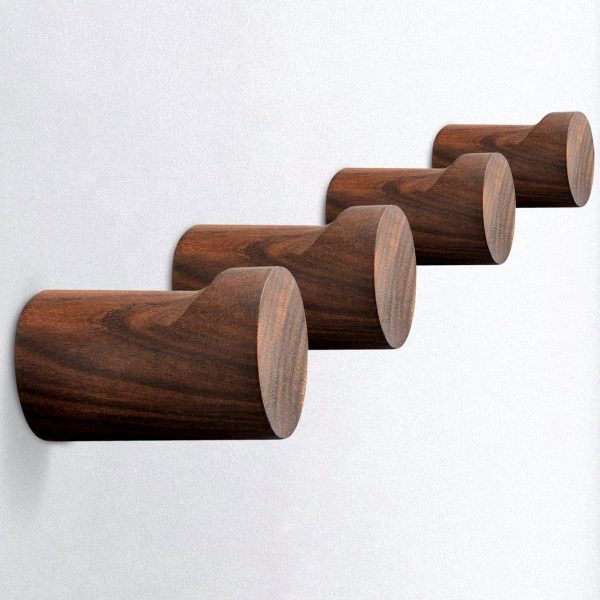 Natural wood wall hooks